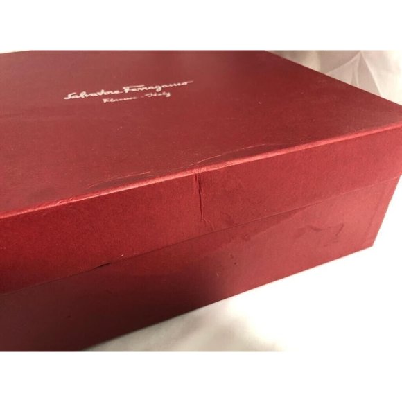 Authentic Salvatore Ferragamo Empty Shoes Gift Box Red 12" x 12.5" x 4.5" - Picture 2 of 10